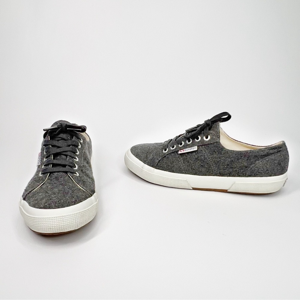 SUPERGA Gray Wool Sneakers With White Rubber Sole‎ Men: 8.5 Women: 10 Unisex